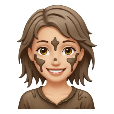 white girl with mud on her  sticker