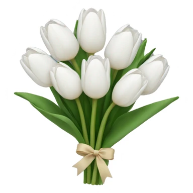white tulip bouquet  sticker
