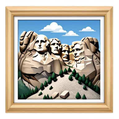 Mount Rushmore Landmark Emoji – Displaying the carved faces of four U.S. presidents in the granite mountainside. sticker