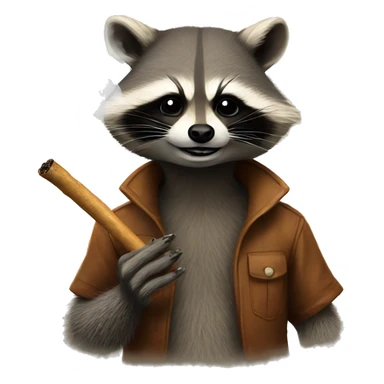 Raccoon smoking  sticker