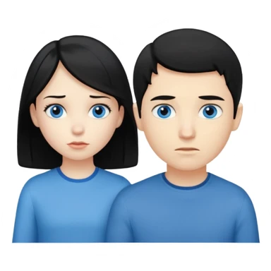 girl black hair ignore boy blond hair sticker