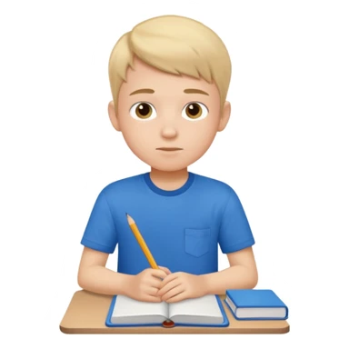 a boy sitting on school sticker