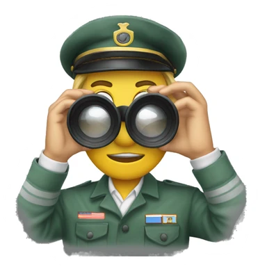 create a deck cadet emoji using a binocular sticker