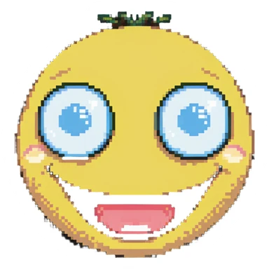 goofy cross-eyed face with big smile sticker