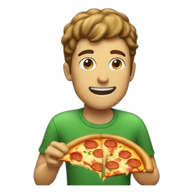 guy eating pizza sticker