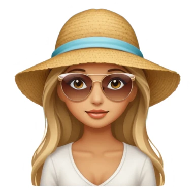 pretty girl with long hair and highlights makeup 🐬 at the beach. 🏝️ sticker