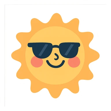 smiling sun with sunglasses sticker