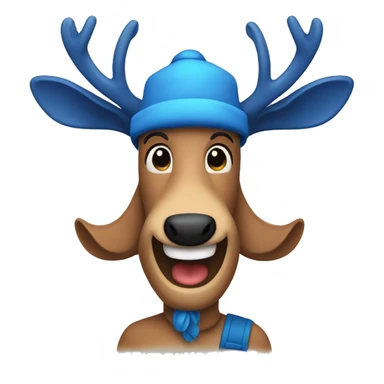 Deer human with blue hat smiling sticker