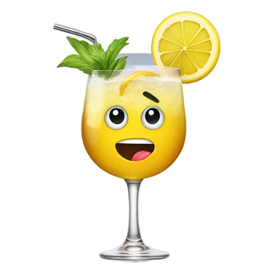 Cocktail glass with a face  sticker