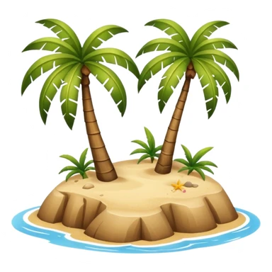 tiny island with palm. sticker