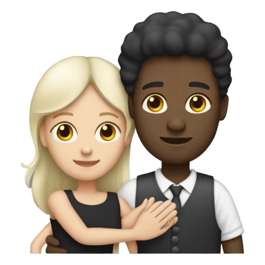 Black man holding white womans hand  sticker