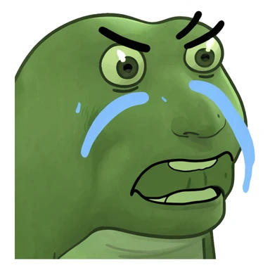 Crying face sticker