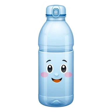 a use and throw plastic water bottle in a simple vector style sticker