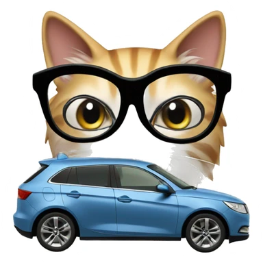 A cat in to a megane car  sticker