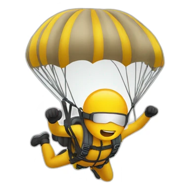 emoji of a guy parachuting sticker