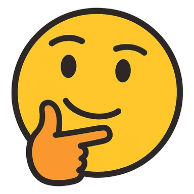 thinking face with a smile sticker