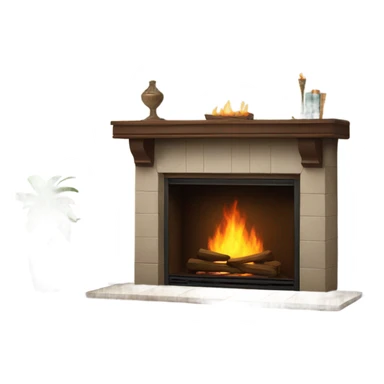 Realistic fireplace  sticker