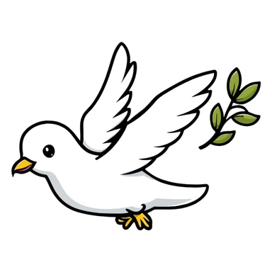 flying dove with olive branch sticker