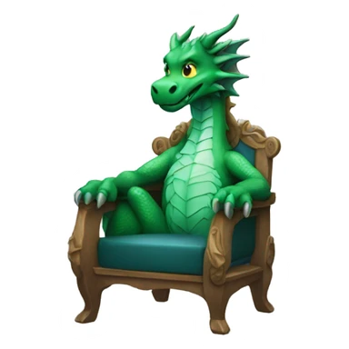 dragon assis sur une chaise avec des écouteurs sticker