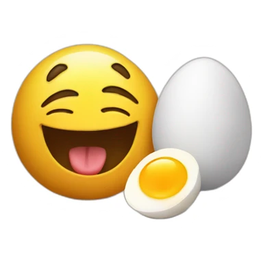 greedy emoji looking at egg sticker