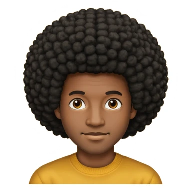  Afro slight smile and black skin color emoji male sticker