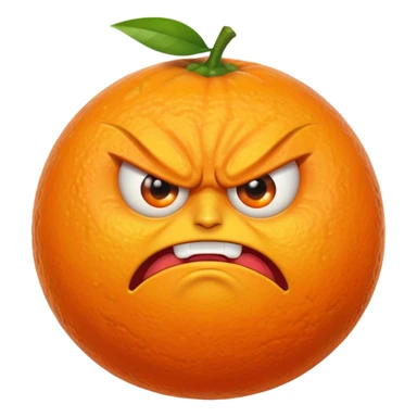 an angry orange sticker