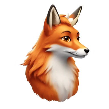 Red fox with unicorn horn and wings sticker