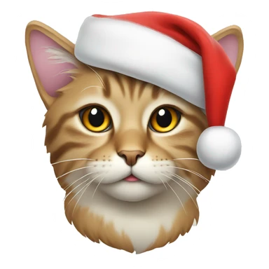 cat wearing a santa hat sticker