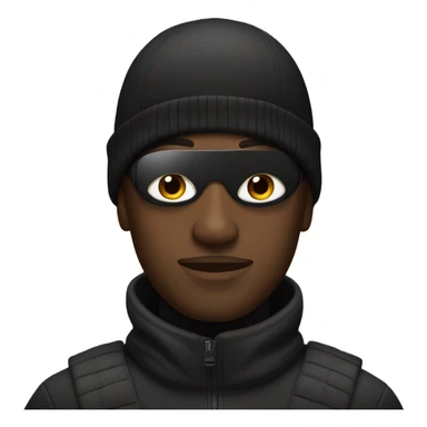 black man with black ski mask sticker