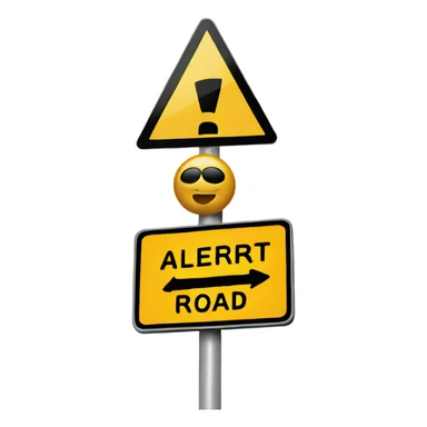 alert road sign sticker