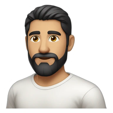 white skin indian in plain white shirt with sleeve up and nice short length black hair and light beard profile image sticker