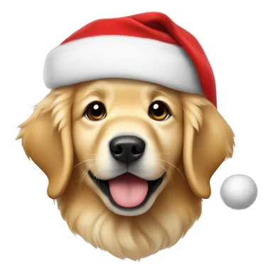 Golden retriever puppy dressed as Santa Claus sticker