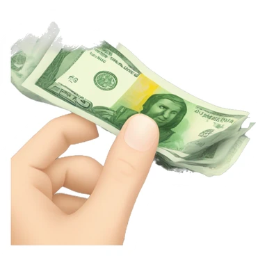 a hand with light skin and manicure holding money in euro banknotes sticker