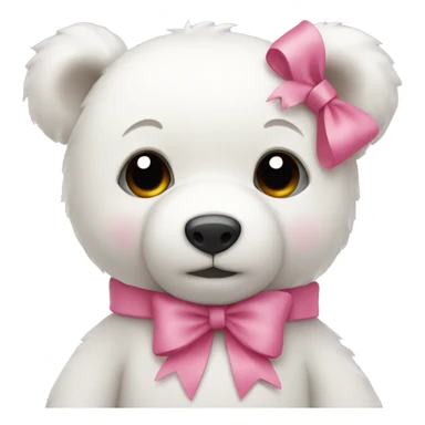 white teddy bear with pink bow sticker