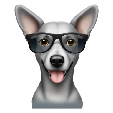 Grey dog wearing sunglasses  sticker