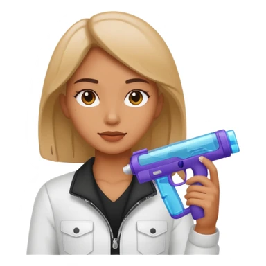 Gel blaster shooting girl sticker