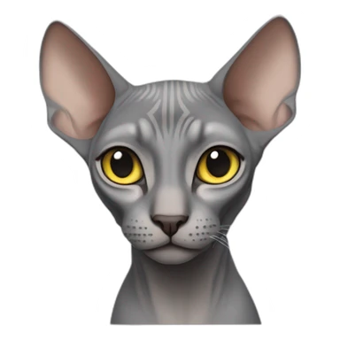 Grey sphinx cat sticker