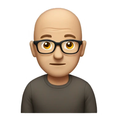 Middle aged bald guy with glasses shrugging shoulders  sticker