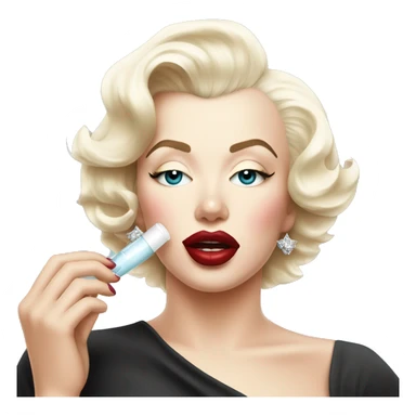 Marilyn Monroe applying skincare her lips are closed sticker