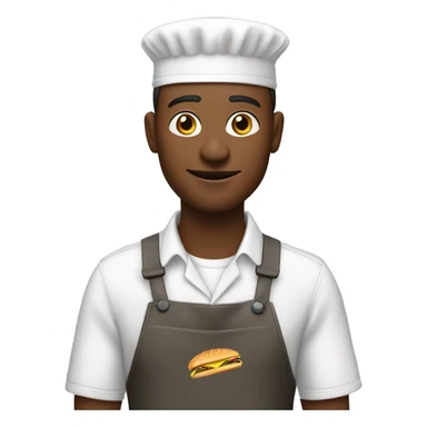 A fast food worker  hawk tuah on food ￼ sticker