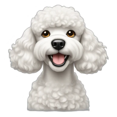 A white poodle dog sticker