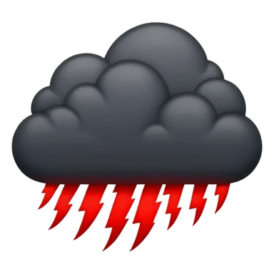 Black storm cloud with red and black lightning sticker