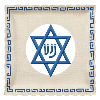 napkin with hebrew sticker