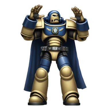 space marine raised hands only sticker