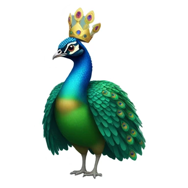 peacock wearing a crown sticker