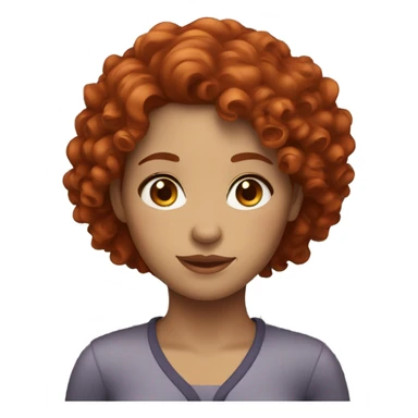 avatar of a woman with red curly hair and brown eyes  sticker