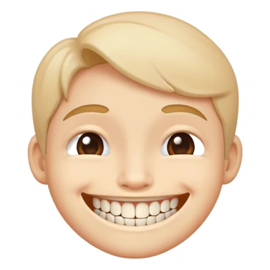 smiling shy with teeth sticker