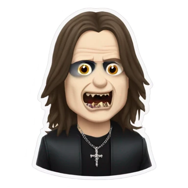 ozzy osbourne biting like a vampire sticker