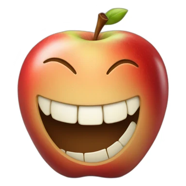 the apple is grinning sticker