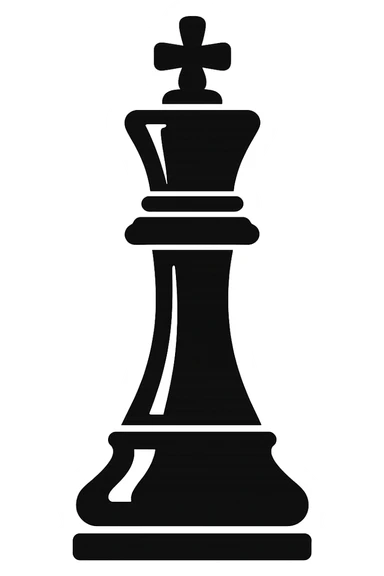 black chess piece, digital illustration sticker